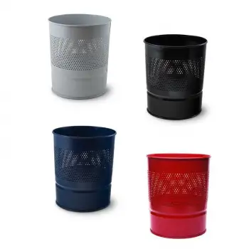 Drt Metal Delikli Metal Çöp Kovası Konik Simli Altın Drt-1013