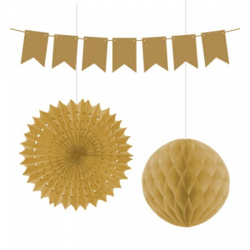 Kika Kf099-Gld Kağıt Dekor Süs Seti Gold