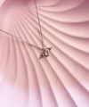 Minimal Pembe Taşlı Melek Kolye 925 Ayar Gümüş