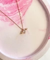 Minimal Pembe Taşlı Melek Kolye 925 Ayar Gümüş