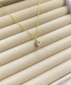 Minimal Beyaz Taşlı Kalp Kolye 925 Ayar Gümüş