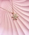 Beyaz Taşlı Lotus Kolye 925 Ayar Gümüş Kolye
