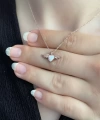 Opal Taşlı Angel Kolye 925 Ayar Gümüş