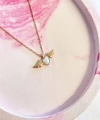 Opal Taşlı Angel Kolye 925 Ayar Gümüş