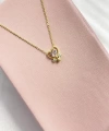 Minimal Pembe Kalp Taşlı Kolye 925 Ayar Gümüş