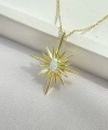 Opal Taşlı Kutup Yıldızı 925 Ayar Gümüş Kolye