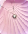 Opal Taşlı Güneş Kolye 925 Ayar Gümüş