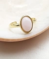 Kadın Oval Model Pembe Opal Taşı Yüzük 925 Ayar Gümüş