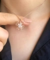 Kadın Telkari Yonca 925 Ayar Gümüş - Rose Altın Rengi Kolye