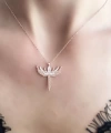Kadın Telkari Melek 925 Ayar Gümüş Rose Kolye