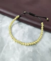 Kadın Makrome Örgülü Dorika 925 Ayar Altın Renginde Gümüş Bileklik