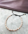 Kadın Makrome Örgülü Dorika 925 Ayar Rose Gümüş  Bileklik