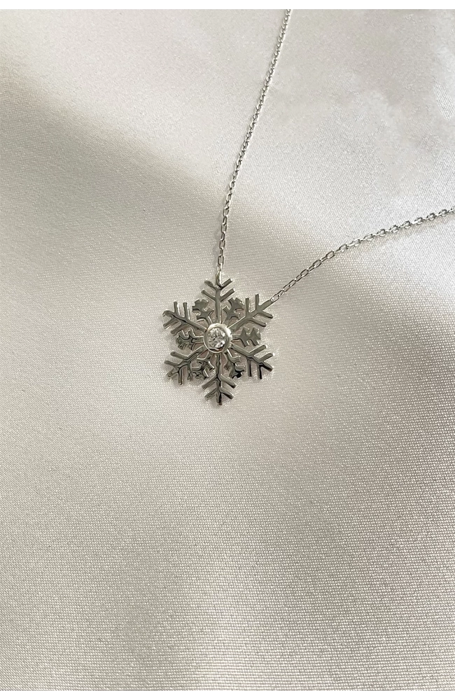 Kar Tanesi Kolye 925 Ayar Gümüş