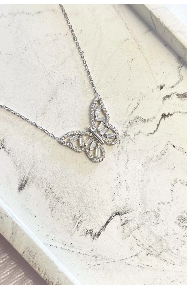 Kelebek Kolye 925 Ayar Gümüş