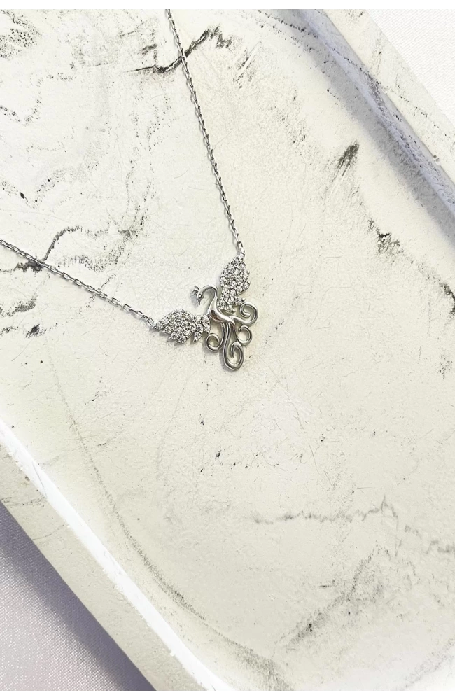 Kadın Minimal Anka Kuşu Kolye 925 Ayar Gümüş