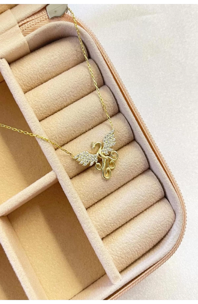 Kadın Minimal Anka Kuşu Kolye 925 Ayar Gümüş