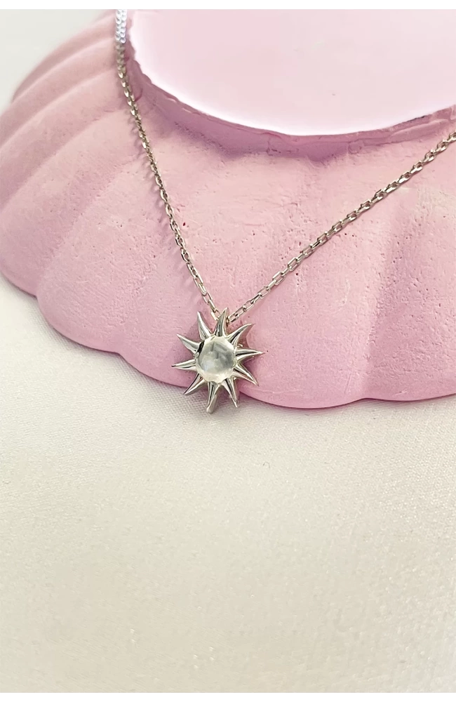 Minimal Güneş 925 Ayar Gümüş Kolye