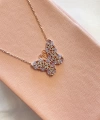 Mor Taşlı Fairy Kelebek Kolye 925 Ayar Gümüş