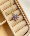 Lavanta Taşlı Nergis Çiçeği Kolye 925 Ayar Gümüş