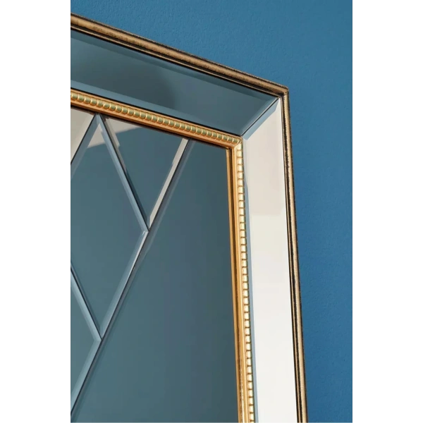 Aurum Masif Ağaç Çerçeve Dikdörtgen Dekoratif Duvar Aynası 80x180cm