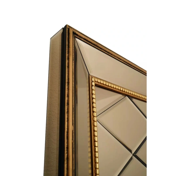 Aurum Mix Masif Ağaç Çerçeve Dikdörtgen Dekoratif Duvar Aynası 80x180cm