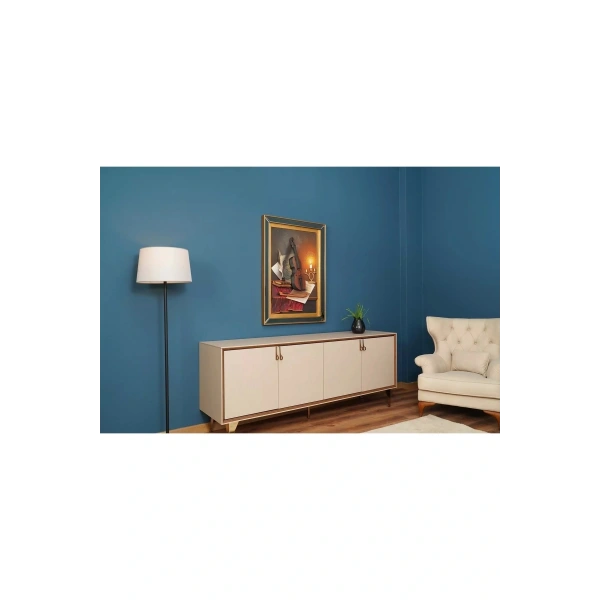 Speel Keman Temalı Aynalı Çerçeveli Özel Tasarım Tablo 81x112cm