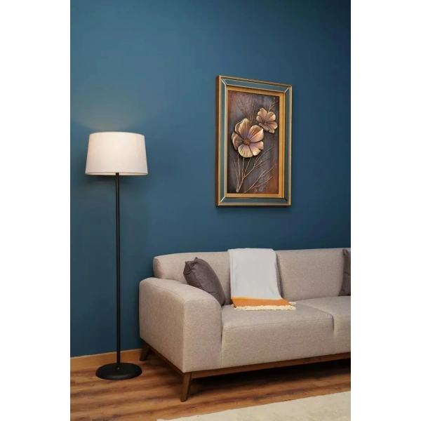 Two Tone Çiçek Desenli 3 Boyutlu Aynalı Çerçeveli Özel Tasarım Tablo 70x100cm