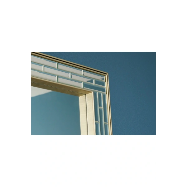 Pix Silver Masif Ağaç Çerçeve Dikdörtgen Dekoratif Duvar Aynası 80x180cm