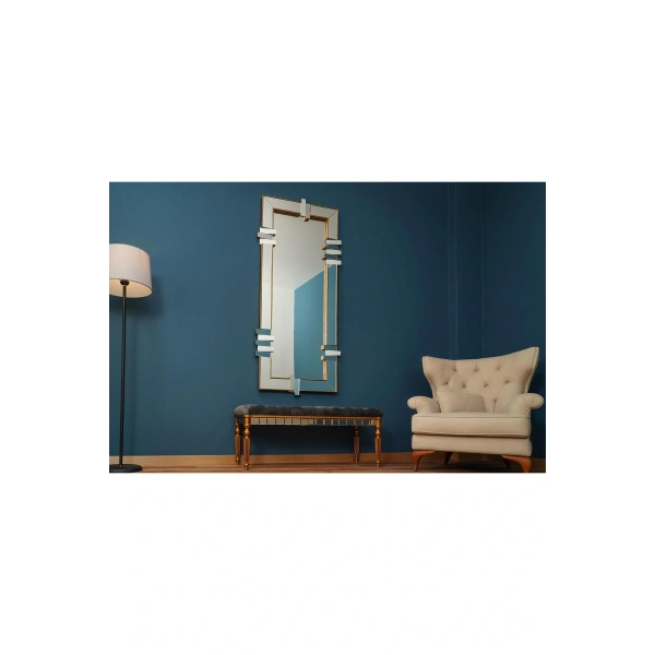 Creative Rect Masif Ağaç Çerçeve Dikdörtgen Dekoratif Duvar Aynası 80x180cm