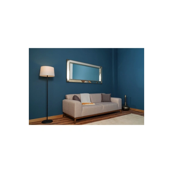 Artful Silver Masif Ağaç Çerçeve Dikdörtgen Dekoratif Duvar Aynası 80x180cm