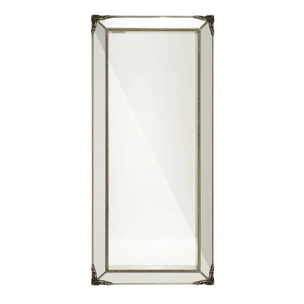 Artful Silver Masif Ağaç Çerçeve Dikdörtgen Dekoratif Duvar Aynası 80x180cm