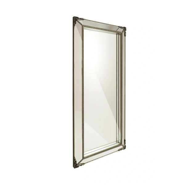 Artful Silver Masif Ağaç Çerçeve Dikdörtgen Dekoratif Duvar Aynası 80x180cm