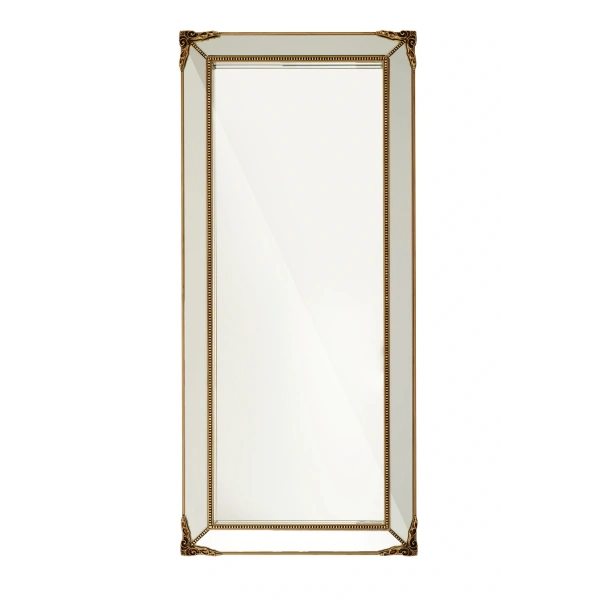 Artful Gold Masif Ağaç Çerçeve Dikdörtgen Dekoratif Duvar Aynası 80x180cm