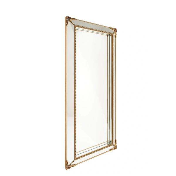 Artful Gold Masif Ağaç Çerçeve Dikdörtgen Dekoratif Duvar Aynası 80x180cm