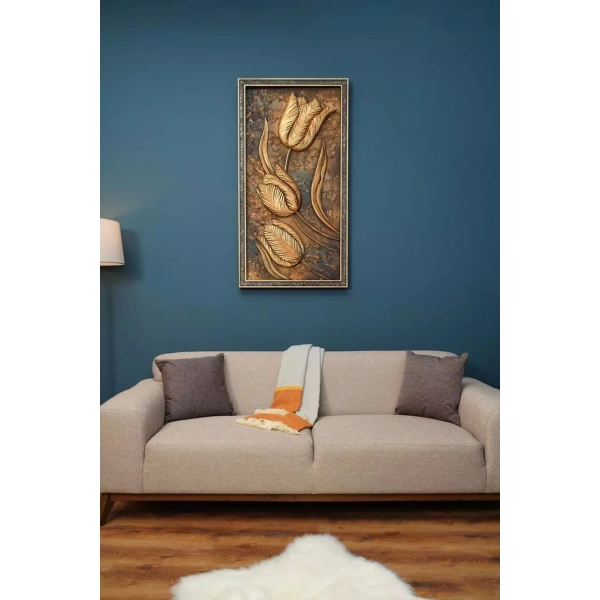 Grow Lale Desenli Dekoratif Tablo