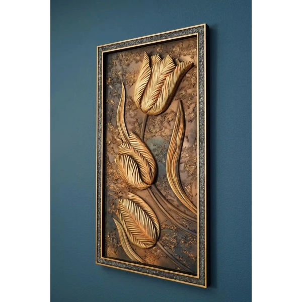 Grow Lale Desenli Dekoratif Tablo