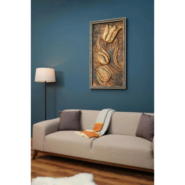 Grow Lale Desenli Dekoratif Tablo