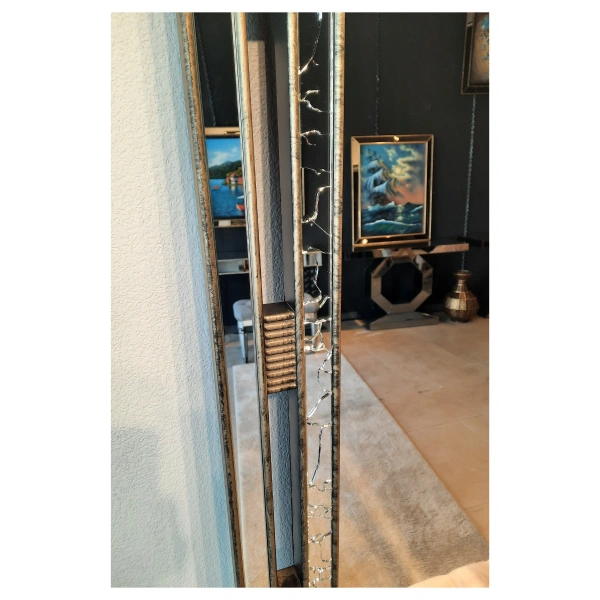 Çift Slip Dekorlu Gri Boy Aynası