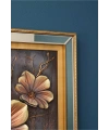 Two Tone Çiçek Desenli 3 Boyutlu Aynalı Çerçeveli Özel Tasarım Tablo 70x100cm