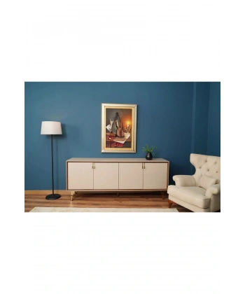 Speel Keman Temalı Aynalı Çerçeveli Özel Tasarım Tablo 81x112cm