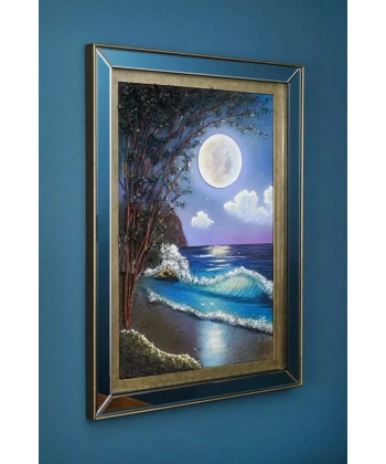 Moon Ay Işığı Temalı Özel Tasarım Tablo 81x112cm
