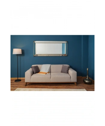 Artful Silver Masif Ağaç Çerçeve Dikdörtgen Dekoratif Duvar Aynası 80x180cm