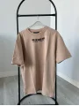 UNİSEX BASKILI BEJ T-SHIRT