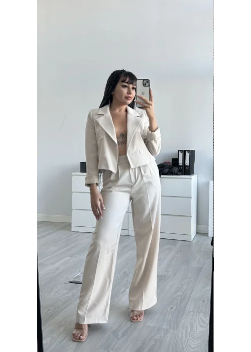 Pens Detaylı Pantolon ve Ceket Takımı