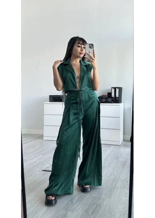 Saten Kumaş Pantolon Ceket İkili Takım