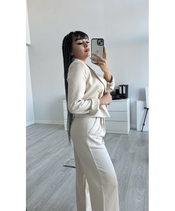 Pens Detaylı Pantolon ve Ceket Takımı