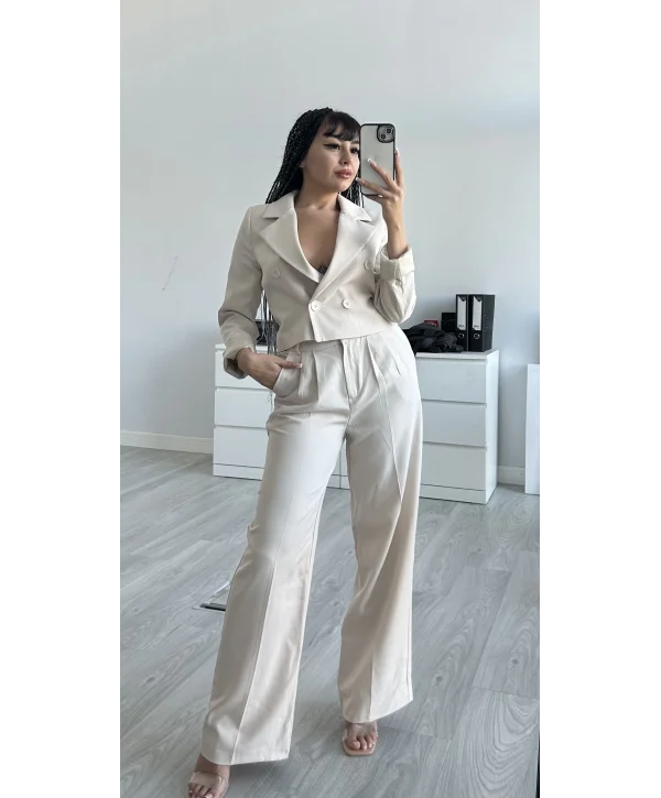 Pens Detaylı Pantolon ve Ceket Takımı