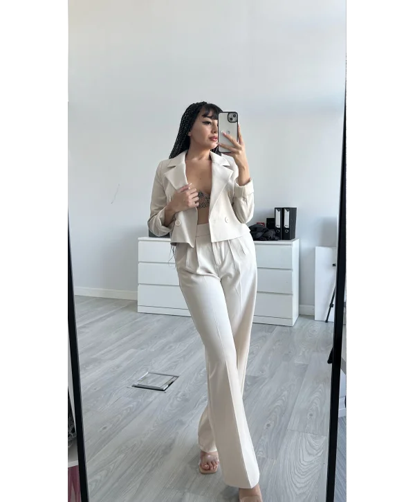 Pens Detaylı Pantolon ve Ceket Takımı