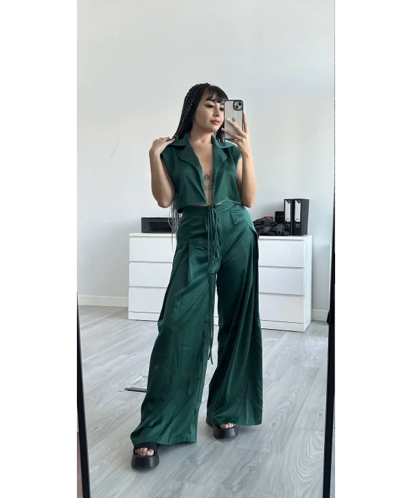 Saten Kumaş Pantolon Ceket İkili Takım