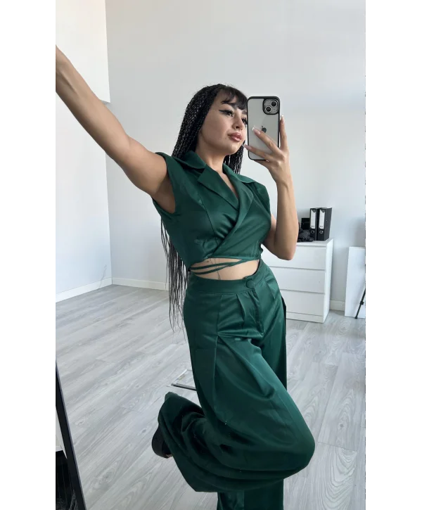 Saten Kumaş Pantolon Ceket İkili Takım